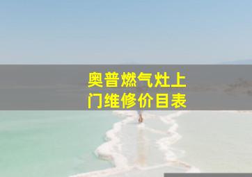 奥普燃气灶上门维修价目表