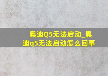 奥迪Q5无法启动_奥迪q5无法启动怎么回事