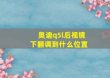 奥迪q5l后视镜下翻调到什么位置