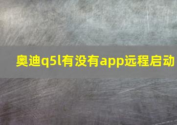 奥迪q5l有没有app远程启动