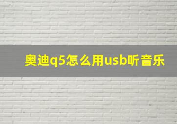 奥迪q5怎么用usb听音乐