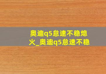 奥迪q5怠速不稳熄火_奥迪q5怠速不稳