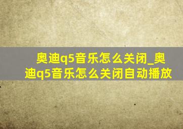 奥迪q5音乐怎么关闭_奥迪q5音乐怎么关闭自动播放