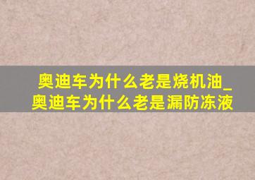 奥迪车为什么老是烧机油_奥迪车为什么老是漏防冻液