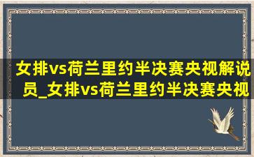 女排vs荷兰里约半决赛央视解说员_女排vs荷兰里约半决赛央视解说