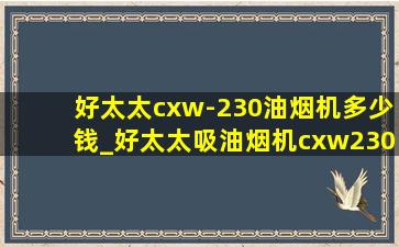 好太太cxw-230油烟机多少钱_好太太吸油烟机cxw230价格表