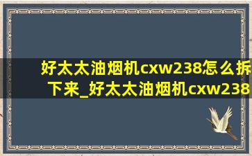 好太太油烟机cxw238怎么拆下来_好太太油烟机cxw238怎么拆