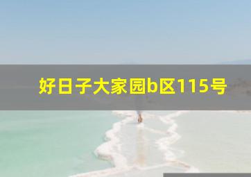 好日子大家园b区115号