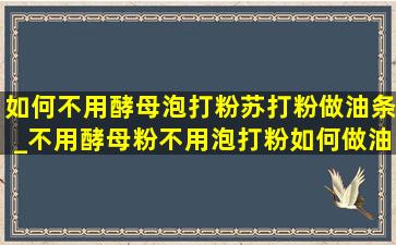 如何不用酵母泡打粉苏打粉做油条_不用酵母粉不用泡打粉如何做油条