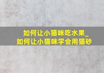 如何让小猫咪吃水果_如何让小猫咪学会用猫砂