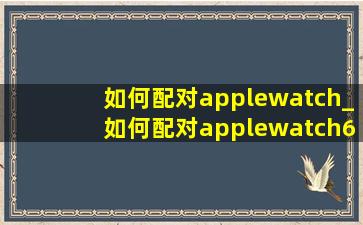 如何配对applewatch_如何配对applewatch6