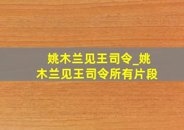 姚木兰见王司令_姚木兰见王司令所有片段