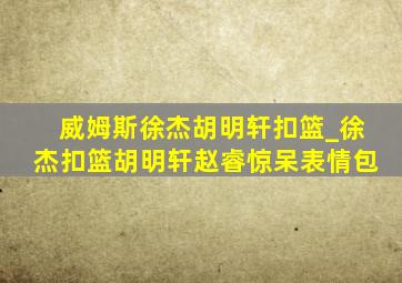 威姆斯徐杰胡明轩扣篮_徐杰扣篮胡明轩赵睿惊呆表情包