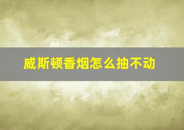 威斯顿香烟怎么抽不动