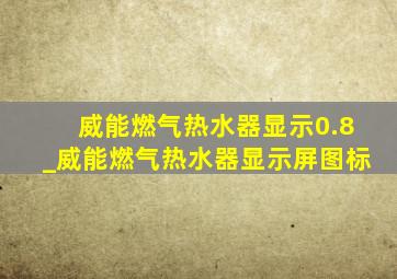 威能燃气热水器显示0.8_威能燃气热水器显示屏图标