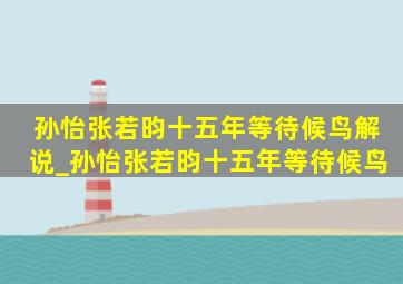 孙怡张若昀十五年等待候鸟解说_孙怡张若昀十五年等待候鸟