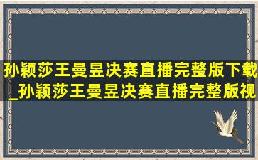 孙颖莎王曼昱决赛直播完整版下载_孙颖莎王曼昱决赛直播完整版视频