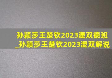 孙颖莎王楚钦2023混双德班_孙颖莎王楚钦2023混双解说