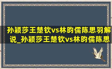 孙颖莎王楚钦vs林昀儒陈思羽解说_孙颖莎王楚钦vs林昀儒陈思羽解说版