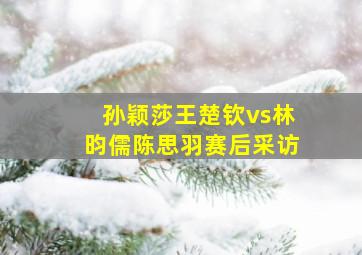 孙颖莎王楚钦vs林昀儒陈思羽赛后采访