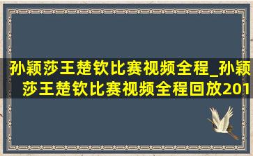 孙颖莎王楚钦比赛视频全程_孙颖莎王楚钦比赛视频全程回放2018