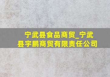 宁武县食品商贸_宁武县宇鹏商贸有限责任公司
