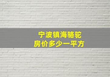 宁波镇海骆驼房价多少一平方