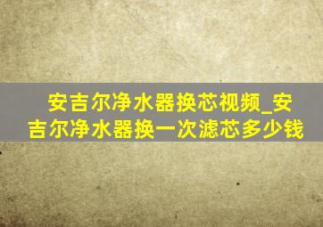 安吉尔净水器换芯视频_安吉尔净水器换一次滤芯多少钱