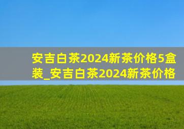 安吉白茶2024新茶价格5盒装_安吉白茶2024新茶价格