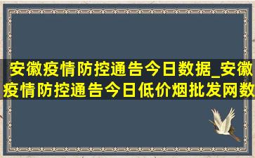 安徽疫情防控通告今日数据_安徽疫情防控通告今日(低价烟批发网)数据