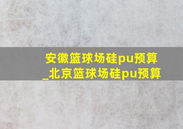 安徽篮球场硅pu预算_北京篮球场硅pu预算