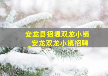 安龙县招堤双龙小镇_安龙双龙小镇招聘