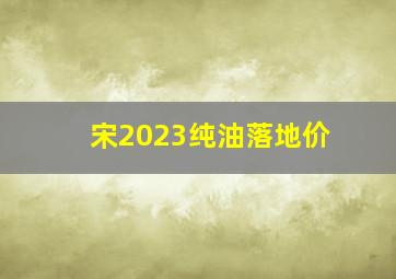 宋2023纯油落地价