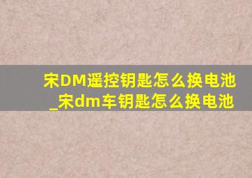 宋DM遥控钥匙怎么换电池_宋dm车钥匙怎么换电池