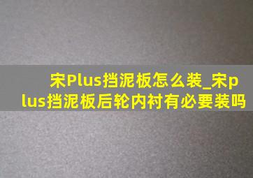 宋Plus挡泥板怎么装_宋plus挡泥板后轮内衬有必要装吗