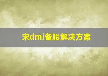 宋dmi备胎解决方案