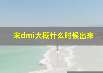 宋dmi大概什么时候出来