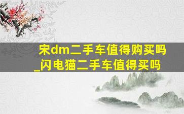 宋dm二手车值得购买吗_闪电猫二手车值得买吗