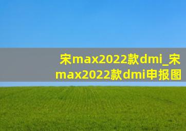 宋max2022款dmi_宋max2022款dmi申报图