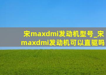 宋maxdmi发动机型号_宋maxdmi发动机可以直驱吗