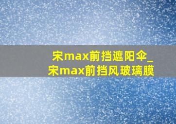 宋max前挡遮阳伞_宋max前挡风玻璃膜