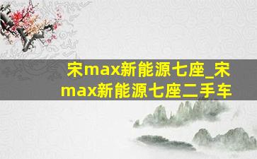 宋max新能源七座_宋max新能源七座二手车