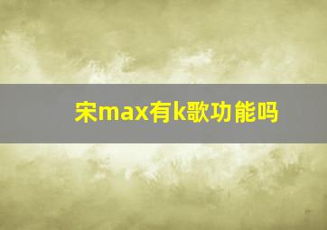 宋max有k歌功能吗