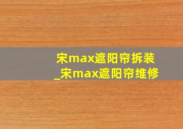 宋max遮阳帘拆装_宋max遮阳帘维修