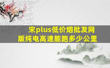 宋plus(低价烟批发网)版纯电高速能跑多少公里