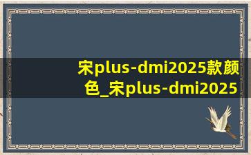 宋plus-dmi2025款颜色_宋plus-dmi2025款油耗