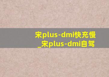 宋plus-dmi快充慢_宋plus-dmi自驾