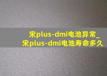 宋plus-dmi电池异常_宋plus-dmi电池寿命多久