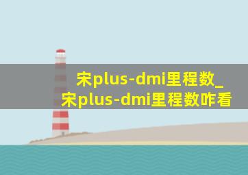 宋plus-dmi里程数_宋plus-dmi里程数咋看