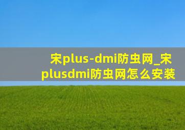 宋plus-dmi防虫网_宋plusdmi防虫网怎么安装